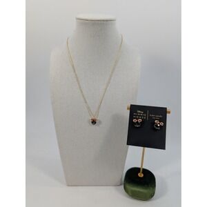 Kate Spade x Disney Minnie Mouse Necklace & Stud Earrings Jewelry Set - New